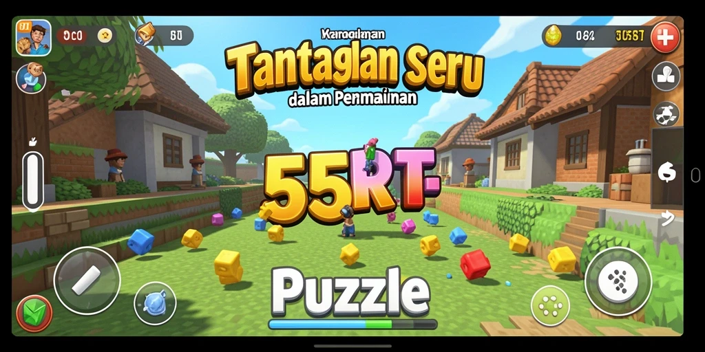 Tampak gameplay menantang dalam 55RT yang penuh warna.