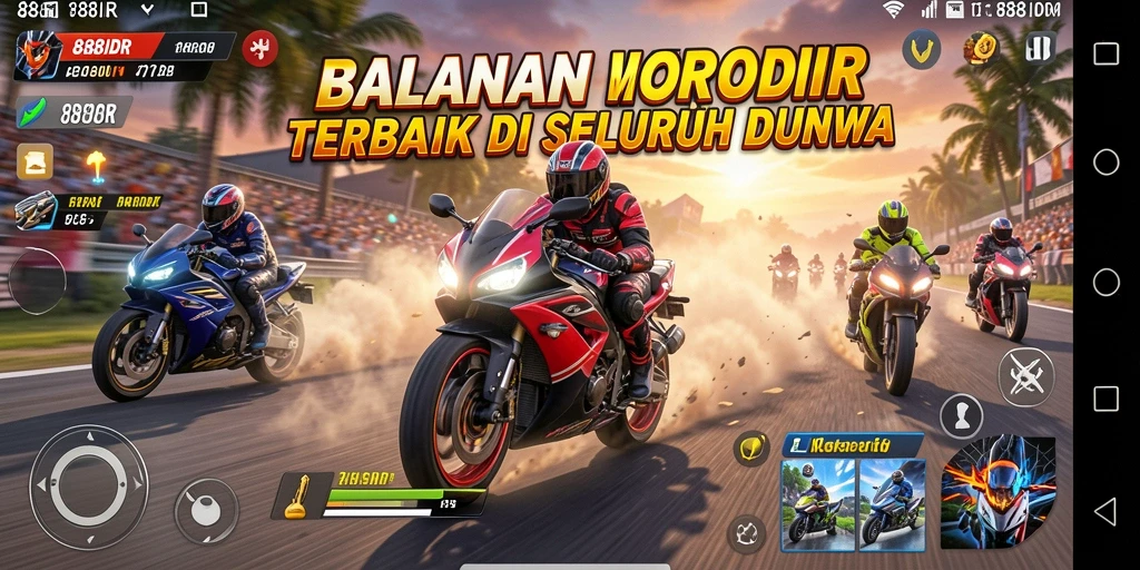 Gameplay seru balapan motor yang mendebarkan di 888IDR.