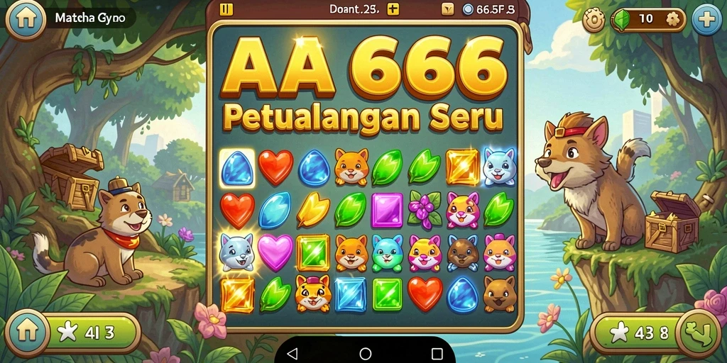 Tampilan gameplay seru dan penuh warna di AA666.