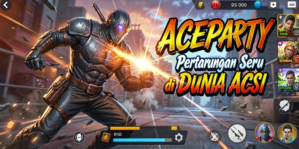 Tampilan gameplay seru ACEPARTY dengan pertarungan aksi yang menegangkan.
