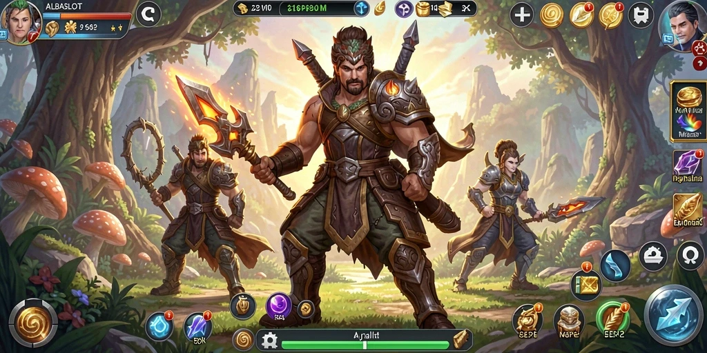 Tampilan gameplay ALBASLOT menampilkan aksi seru dalam pertempuran MMORPG.