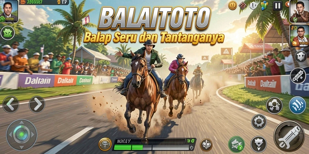 Tampilan gameplay BALAITOTO dengan aksi balap yang menarik.