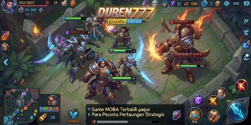 Tampilan gameplay <strong>DUREN777</strong> yang menampilkan pertempuran seru dan karakter unik.