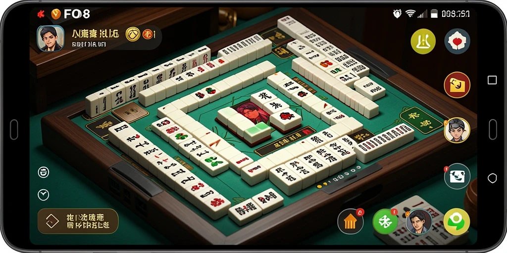 Tangkapan layar FO8 menampilkan level Mahjong yang menantang dan menarik.