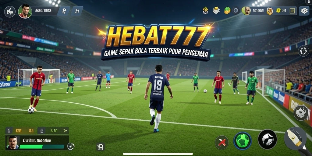 Gameplay menegangkan dalam HEBAT777 dengan aksi sepak bola seru.