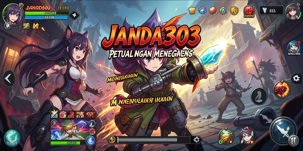 Tampilan screenshot JANDA303 menampilkan karakter anime yang beraksi.