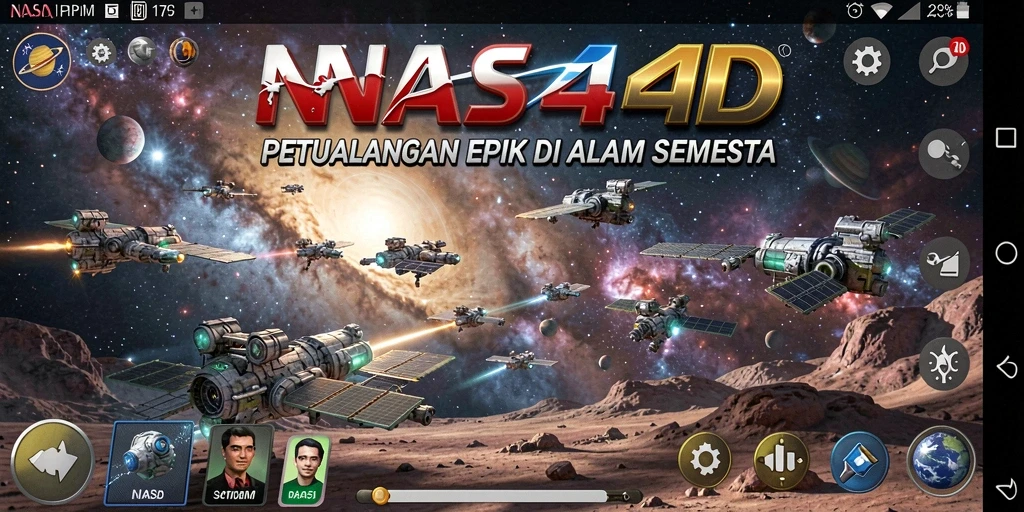 Tampilan gameplay yang menarik di dunia luar angkasa penuh petualangan.