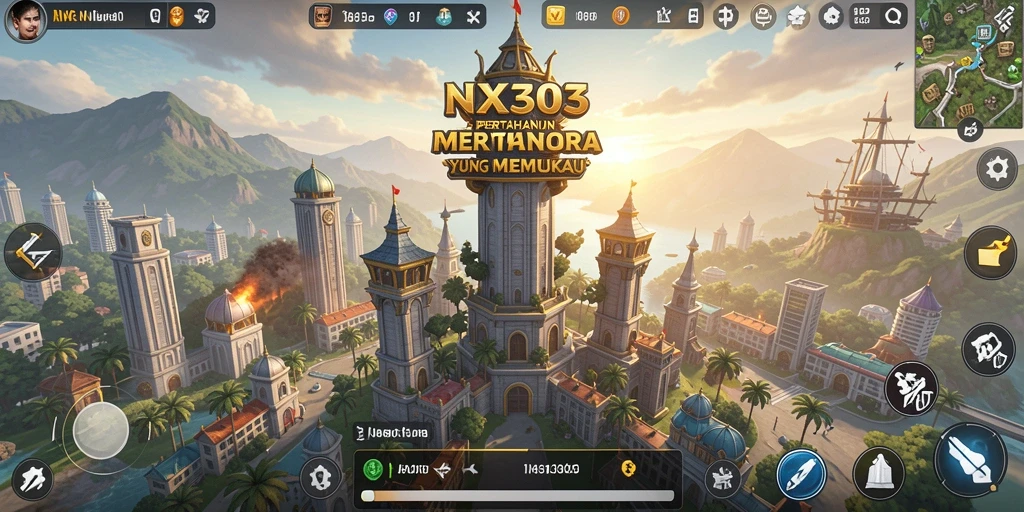 Tampilan gameplay NX303 menampilkan aksi seru di arena Tower Defense.