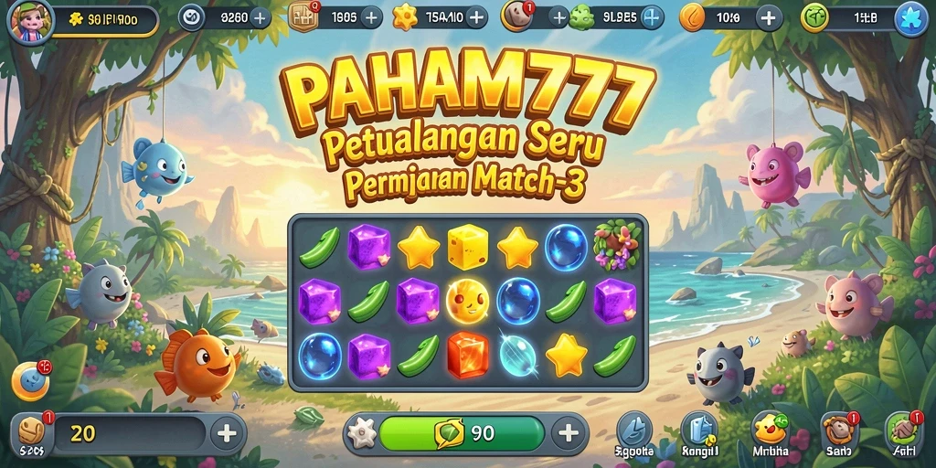 Tangkapan layar PAHAM777 menampilkan gameplay seru dari puzzle Match-3.