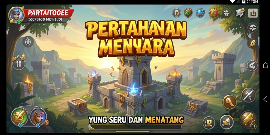 Tampilan menarik dari gameplay Tower Defense yang menantang.