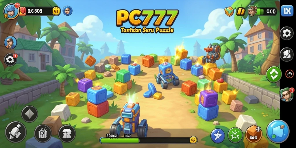 Screenshot utama PC777 menampilkan gameplay Puzzle yang menarik.