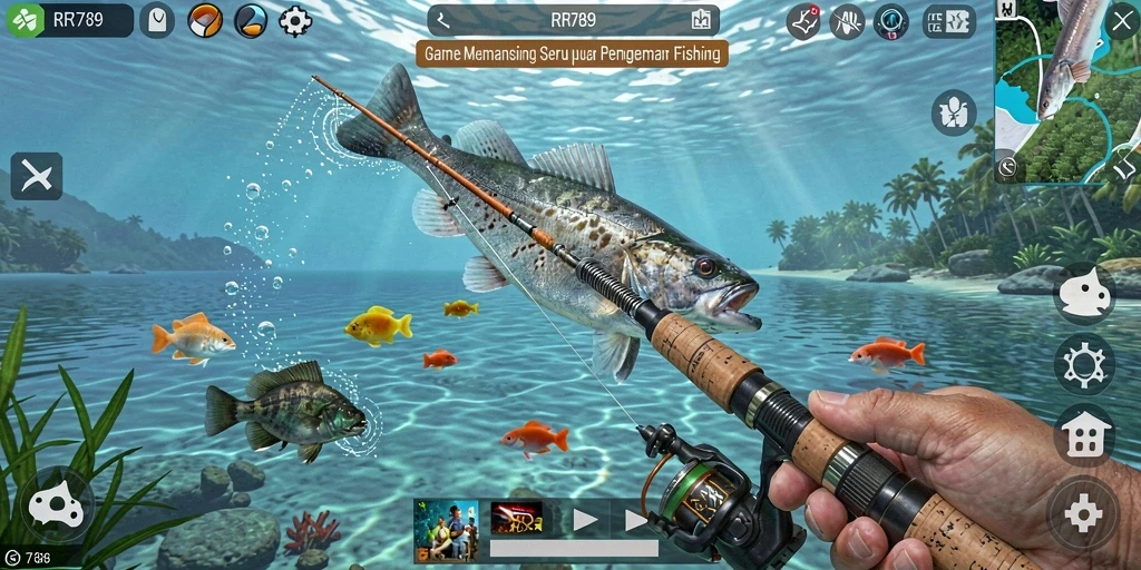 Tampilan dinamis dari gameplay memancing yang menyenangkan di RR789.