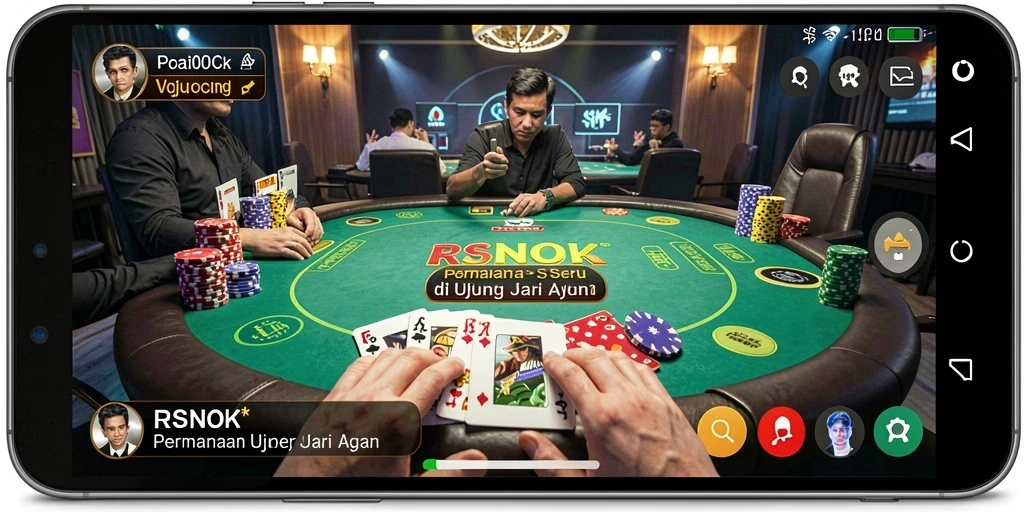 Tampilan gameplay seru dari aplikasi Poker RSNOK.