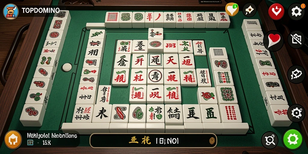 Tampilan menarik dari gameplay Mahjong di TOPDOMINO.