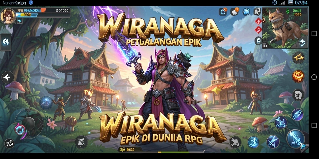 Tampilan gameplay seru di WIRANAGA dengan aksi RPG yang mendebarkan.