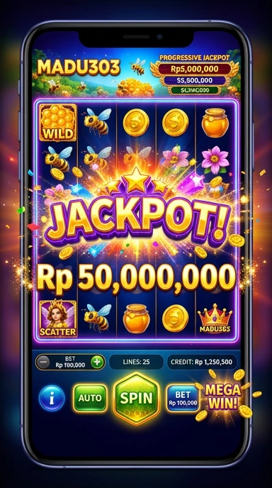 Tampilan utama aplikasi madu303 yang menarik.